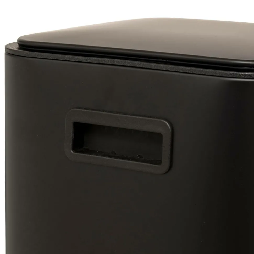 5 FIVE SIMPLY SMART - 5five - poubelle "delta" en métal noir 30l