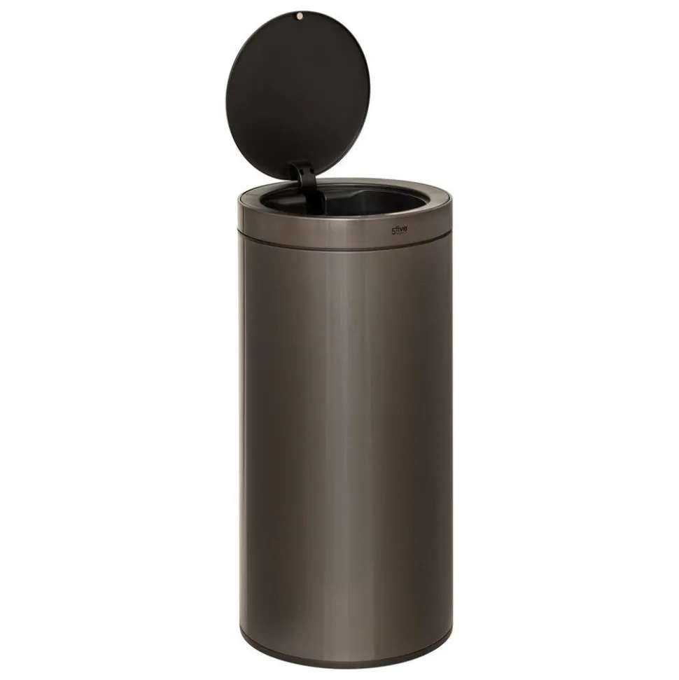 5 FIVE SIMPLY SMART - 5five - poubelle automatique "delta" en métal noir 40l