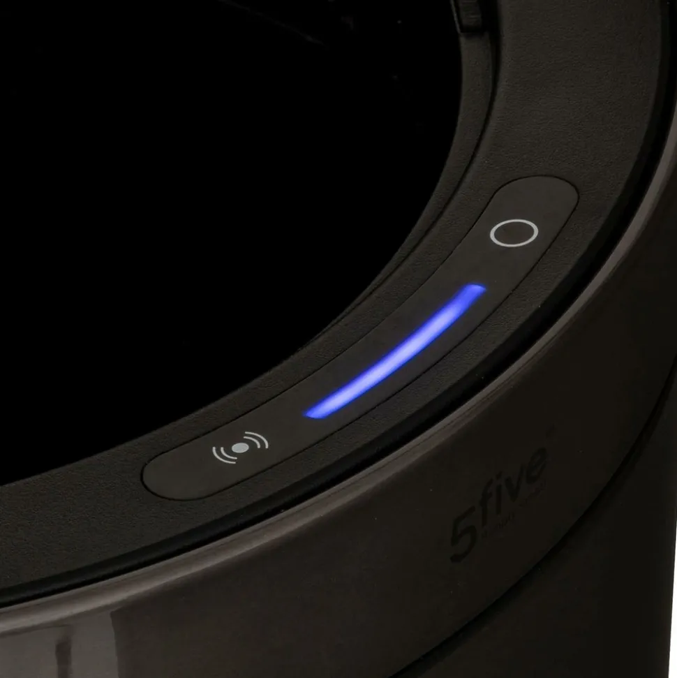 5 FIVE SIMPLY SMART - 5five - poubelle automatique "delta" en métal noir 40l