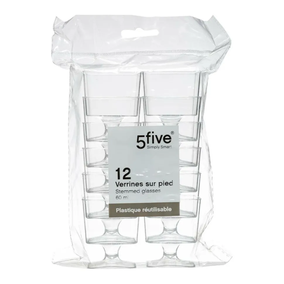5 FIVE SIMPLY SMART - 5five - 12 verrines carrées sur pieds plastique