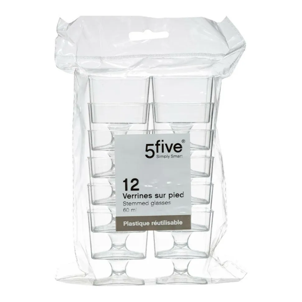 5 FIVE SIMPLY SMART - 5five - 12 verrines carrées sur pieds plastique