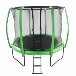 1.- MASGAMES OUTDOOR GAMES - Trampoline masgames premium 244 avec filet de protection, échelle, ancrages et housse de protection