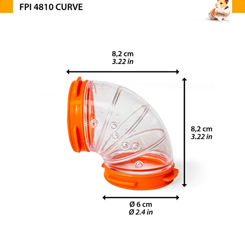 Accessoires rongeurs ferplast tube fpi 4810 curve couleurs mixtes incurvé tunnel