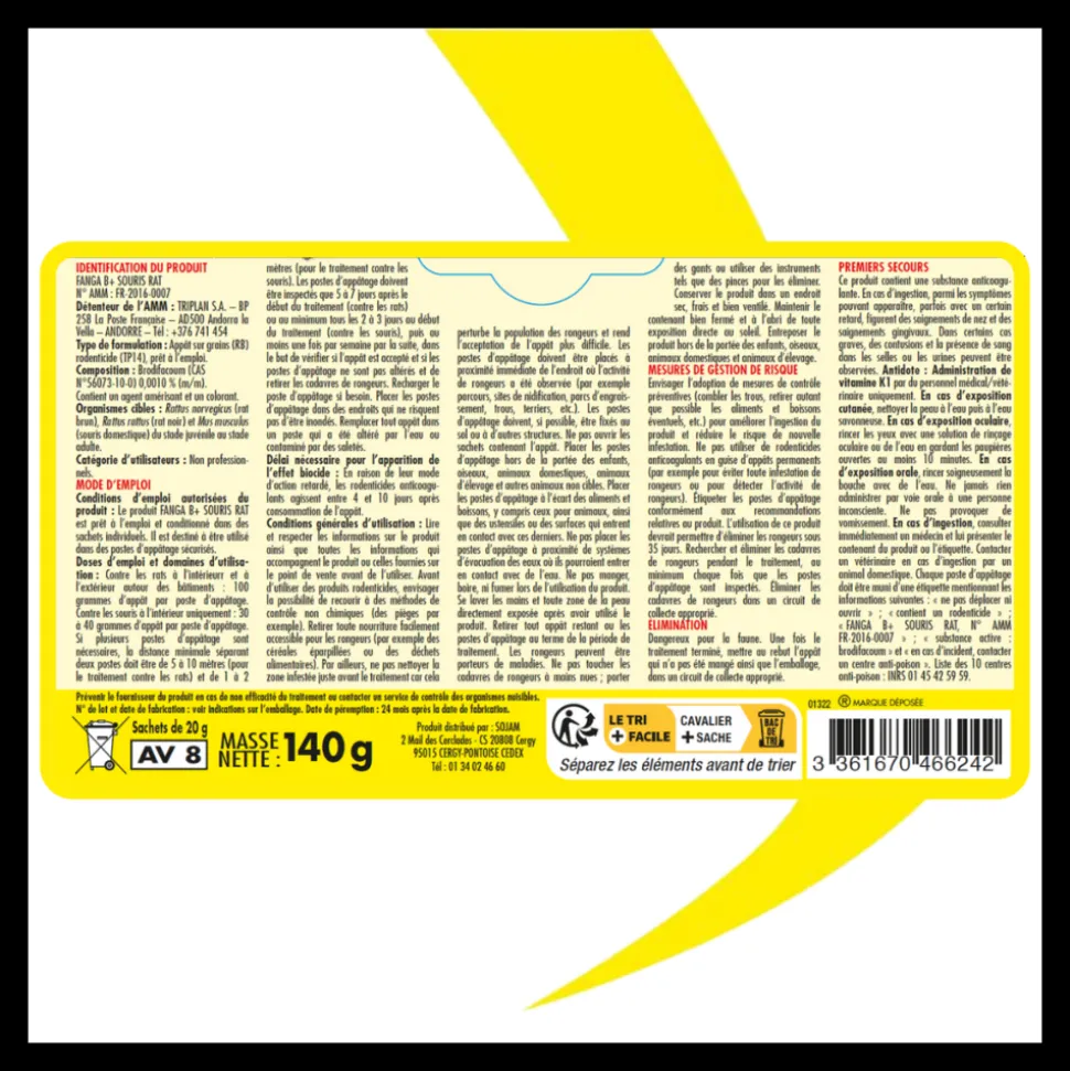 ACTO - Acto rats-souris appât avoine - 7 sachets de 20 grs