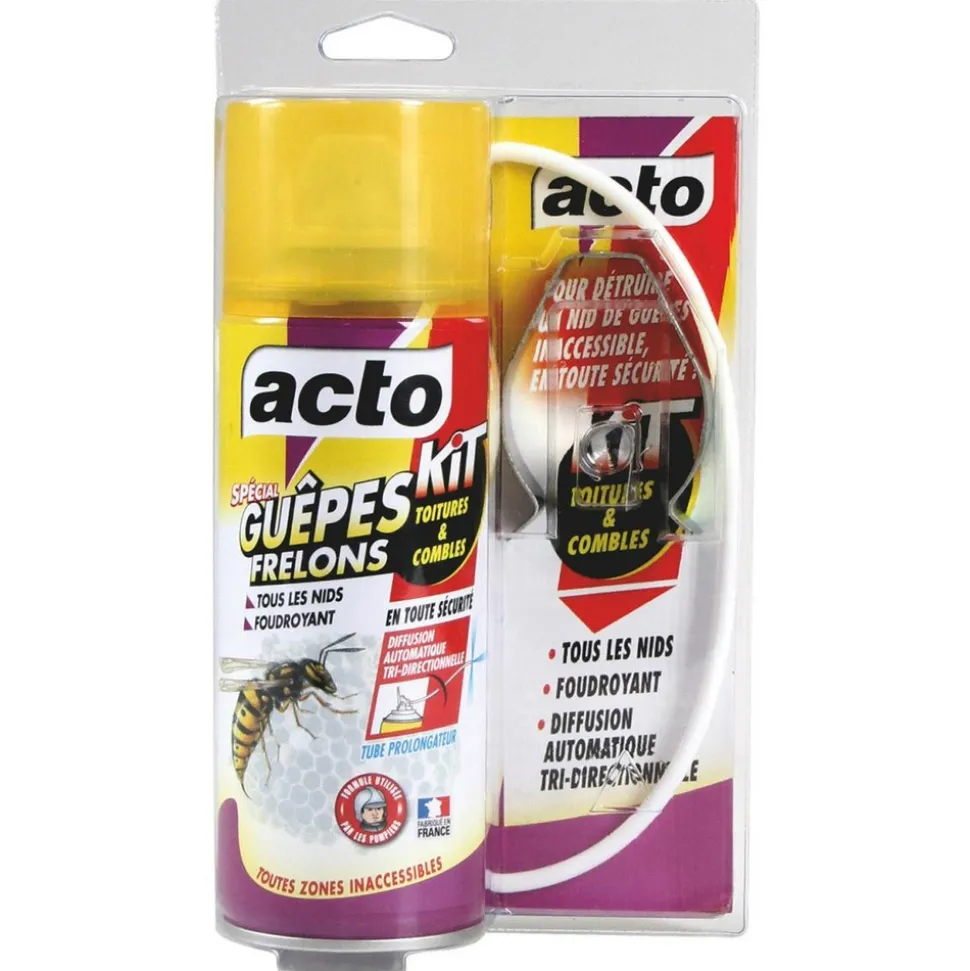 ACTO - Lot de 2 aérosols acto spécial guepes frelons - kit spécial toitures et combles