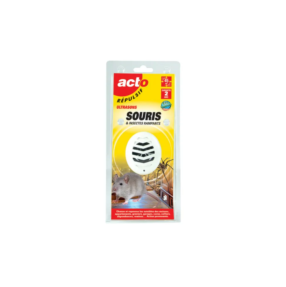ACTO - Retro répulsif ultrasons souris insectes rampants 45m2 - rus1