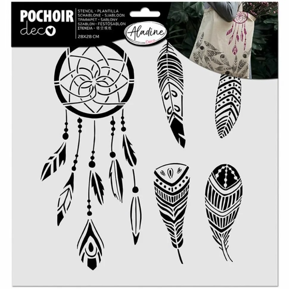 ALADINE - Pochoir pour textiles - plumes