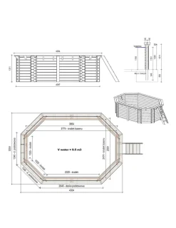 ALTANKA - Piscine en bois nemo 4,3x3 - h.1,31 m fixations à visser - bas7303ospl+sza - altanka
