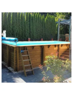 ALTANKA - Piscine en bois aqua 4,65x2,85 - h.1,24 m fixations à visser - bas7306ospl - altanka