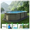 ALTANKA - Piscine en bois nemo 7,3x3,97 - h.1,45 m fixations à visser - bas7305ospl - altanka