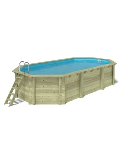 ALTANKA - Piscine en bois nemo 7,3x3,97 - h.1,45 m fixations à visser - bas7305ospl - altanka