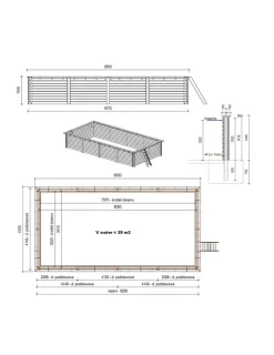 ALTANKA - Piscine en bois aqua 8,5x4,35 - h.1,45 m cadre en métal, sans dalle béton - bas7309ospu - altanka