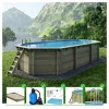 ALTANKA - Piscine en bois nemo 7,3x3,97 - h.1,45 m cadre en métal, sans dalle béton - bas7305ospu - altanka