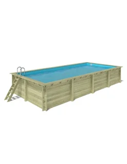 ALTANKA - Piscine en bois aqua 8,5x4,35 - h.1,45 m fixations à sceller - bas7309ospi - altanka