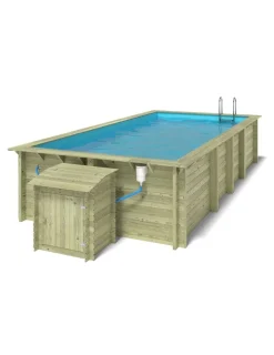 ALTANKA - Piscine en bois aqua 7x3,75 - h.1,45 m fixations à visser - bas7308ospl+sza - altanka