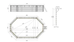 ALTANKA - Piscine en bois 6,57x4,07 - h.1,20 m fixations à sceller - bas748ospi+sza - altanka