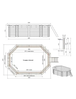 ALTANKA - Piscine en bois nemo 4,3x3 - h.1,18 m cadre en métal, sans dalle béton - bas7302ospu - altanka
