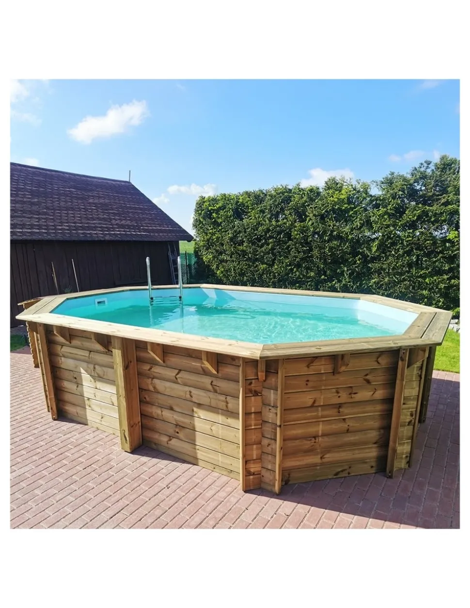 ALTANKA - Piscine en bois nemo 4,3x3 - h.1,18 m fixations à visser - bas7302ospl+sza - altanka