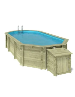 ALTANKA - Piscine en bois nemo 7,3x3,97 - h.1,45 m fixations à sceller - bas7305ospi+sza - altanka