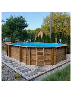 ALTANKA - Piscine en bois nemo 7,3x3,97 - h.1,45 m fixations à sceller - bas7305ospi+sza - altanka