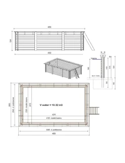 ALTANKA - Piscine en bois aqua 4,65x2,85 - h.1,24 m cadre en métal, sans dalle béton - bas7306ospu+sza - altanka
