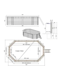 ALTANKA - Piscine en bois nemo 5,79x3,49 - h.1,45 m fixations à sceller - bas7304ospi+sza - altanka