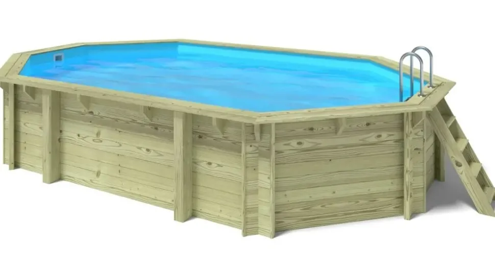 ALTANKA - Piscine en bois 6,57x4,07 - h.1,20 m fixations à visser - bas748ospl - altanka