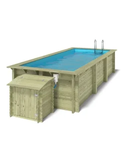 ALTANKA - Piscine en bois aqua 6,1x2,85 - h.1,31 m fixations à sceller - bas7307ospi+sza - altanka
