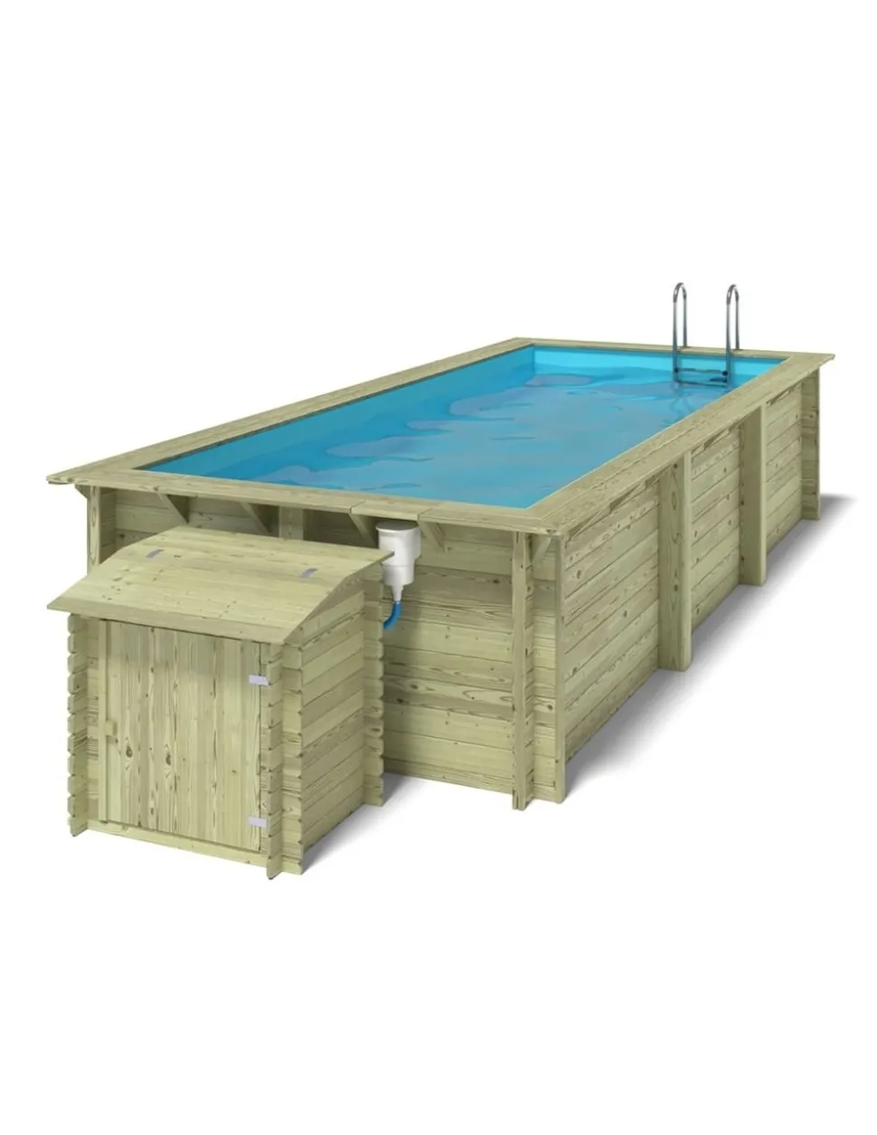 ALTANKA - Piscine en bois aqua 6,1x2,85 - h.1,31 m fixations à sceller - bas7307ospi+sza - altanka