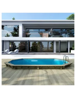 ALTANKA - Piscine en bois nemo 5,79x3,49 - h.1,45 m fixations à visser - bas7304ospl+sza - altanka