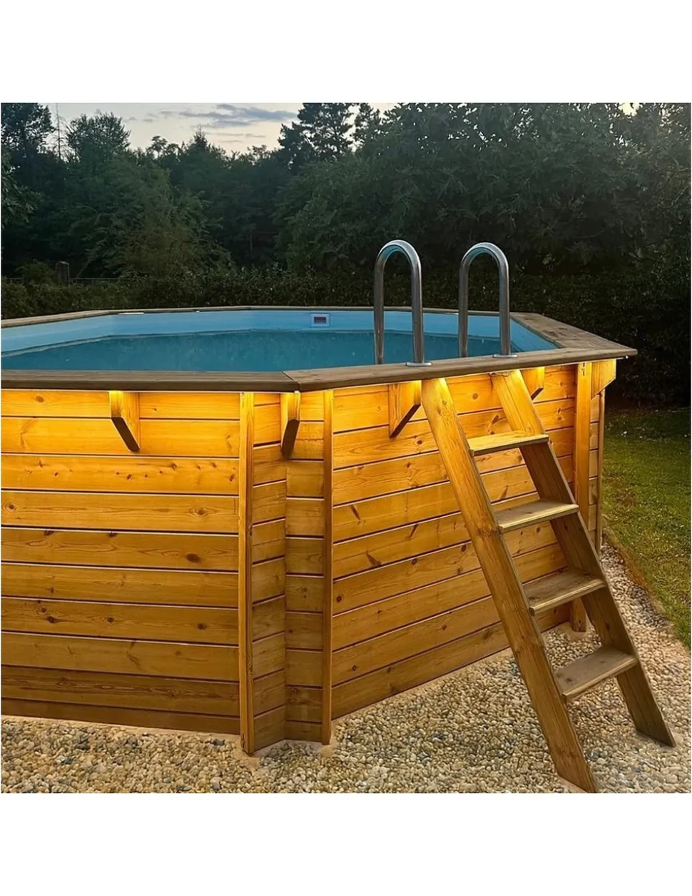ALTANKA - Piscine en bois nemo 5,79x3,49 - h.1,45 m fixations à visser - bas7304ospl+sza - altanka