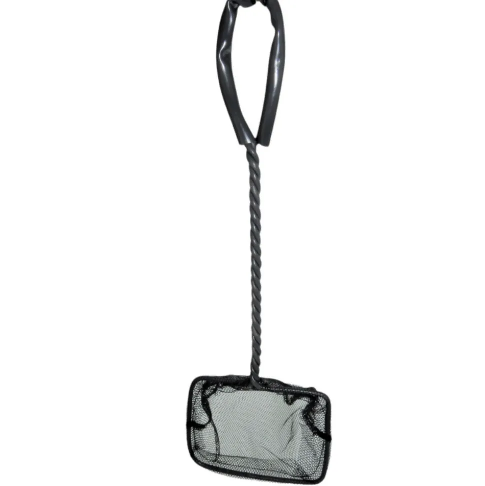 ANIMALLPARADISE - Epuisette filet noir, maille moyenne, 10 cm x 8.5 x 32 cm, aquarium