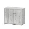 AQUATLANTIS - Meuble d'aquarium avec 2 portes Sublime 100 Chêne Blanc L.100xP.50cm