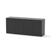 AQUATLANTIS - Meuble pour aquarium Splendid 200 bois chêne noir - 49,7x198,6x83 cm
