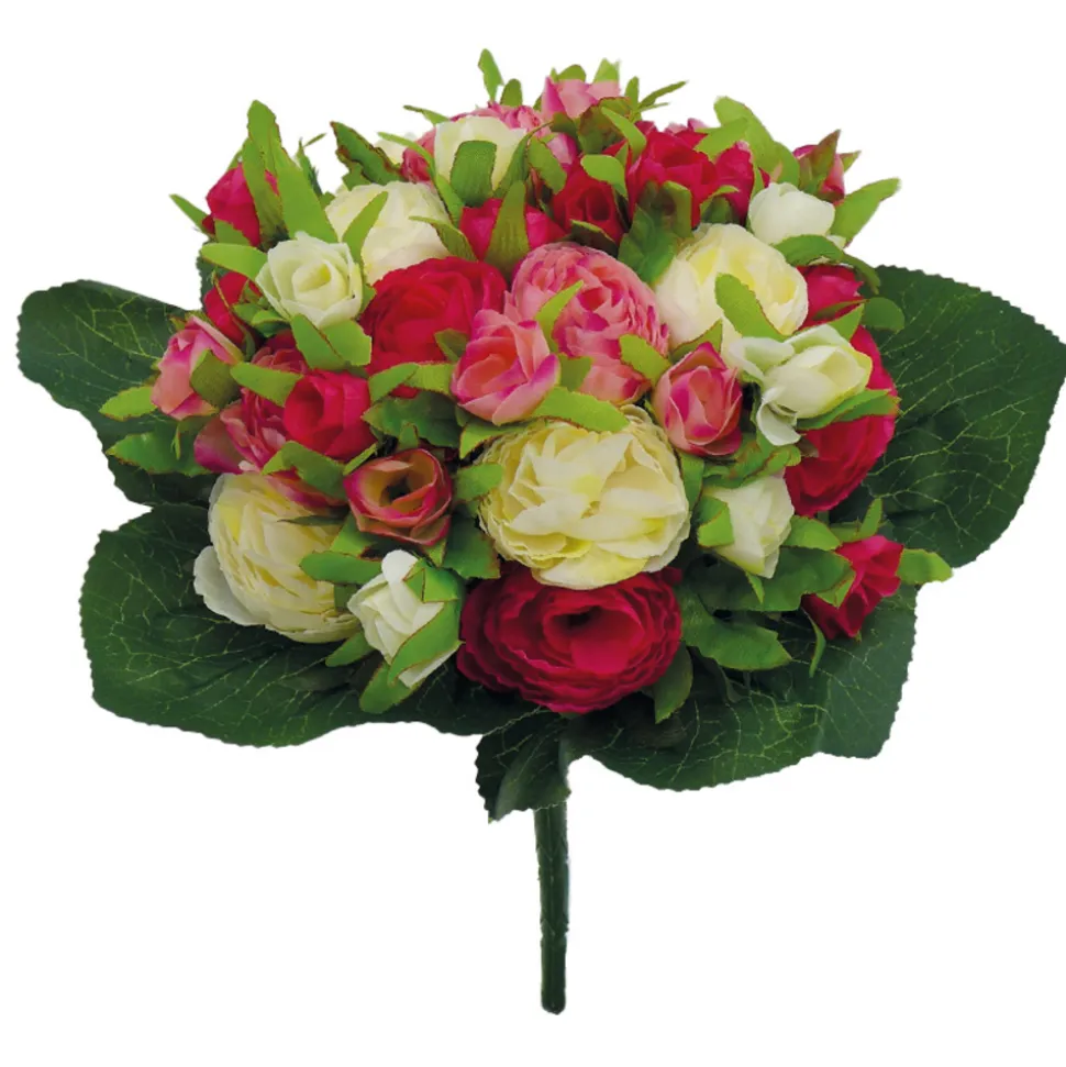 ARCHE DIFFUSION - Fleurs artificielles - bouquet renoncules fuchsia H.31cm