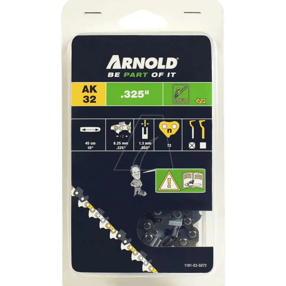 ARNOLD - Chaîne de tronçonneuse 325"/1,3 mm - 72 maillons d’entraineurs