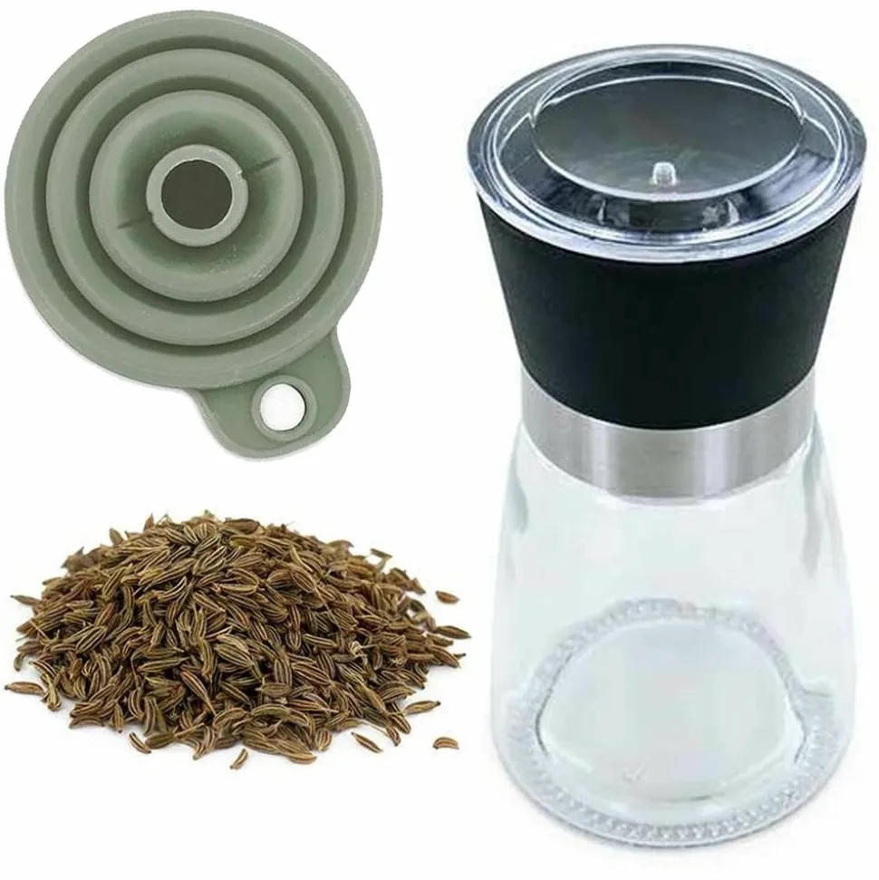 AROMANDISE - Moulin à épices, entonnoir et cumin entier bio