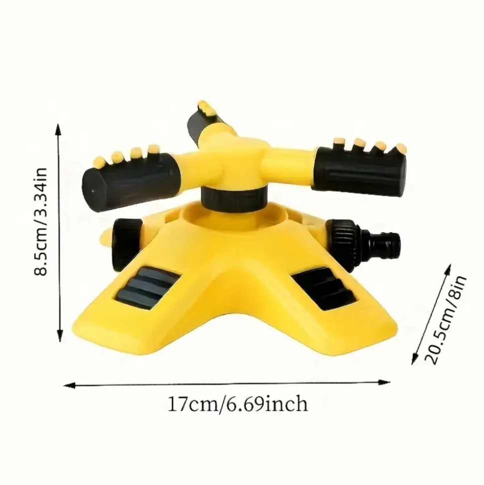 Arroseur automatique de pelouse 360° - 3 bras rotatifs réglables - grandes surfaces - jardin, pelouse, toit