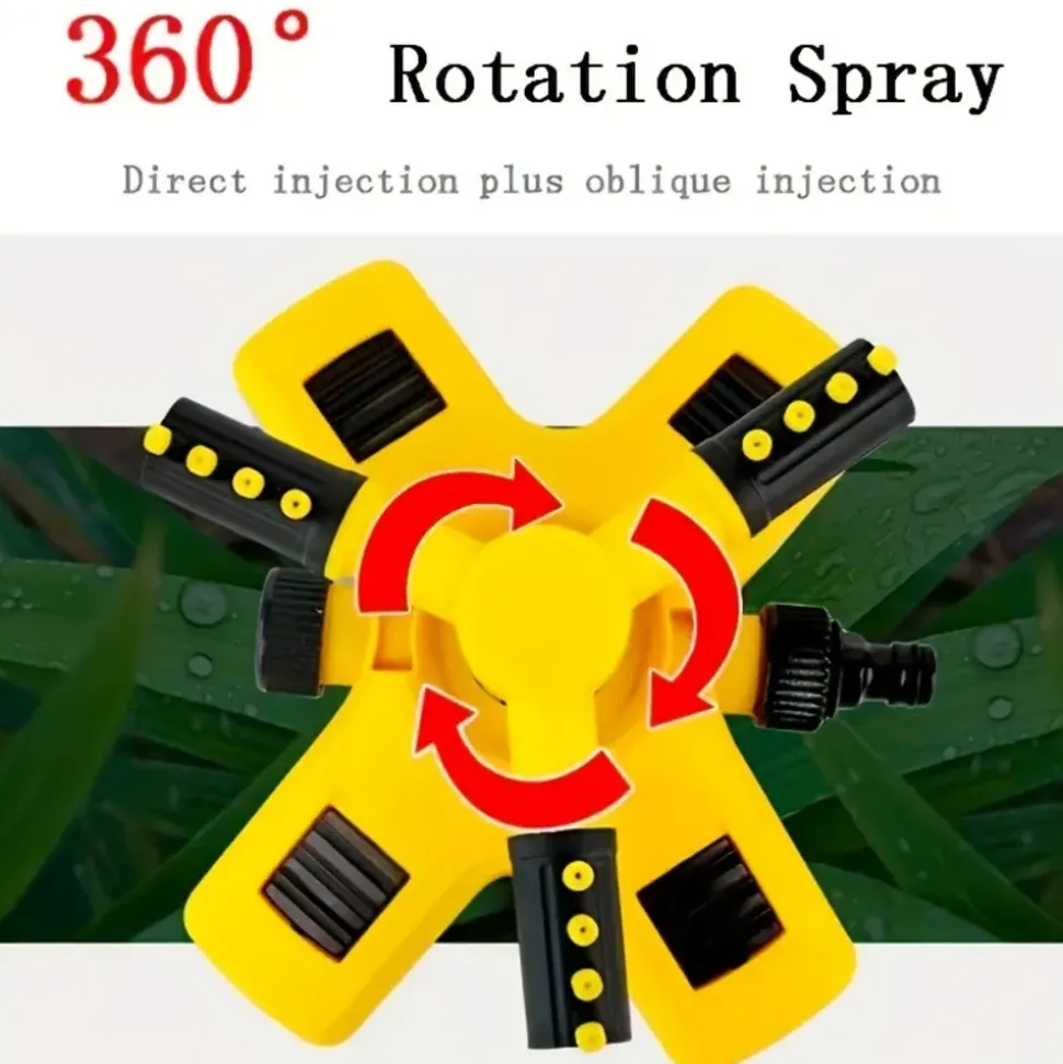 Arroseur automatique de pelouse 360° - 3 bras rotatifs réglables - grandes surfaces - jardin, pelouse, toit