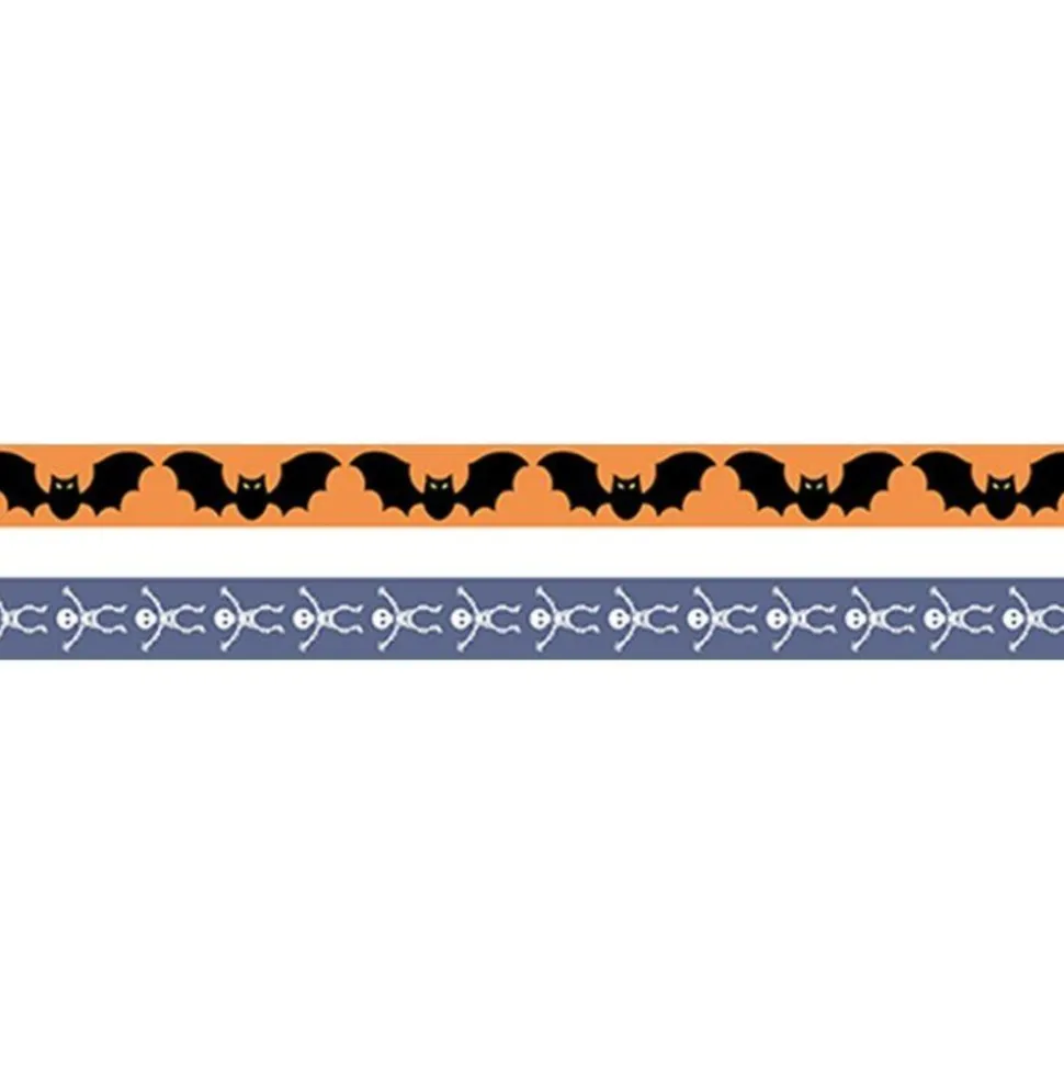 ARTEMIO - 2 masking tape halloween 5 m x 15 mm - chauve-souris et squelette