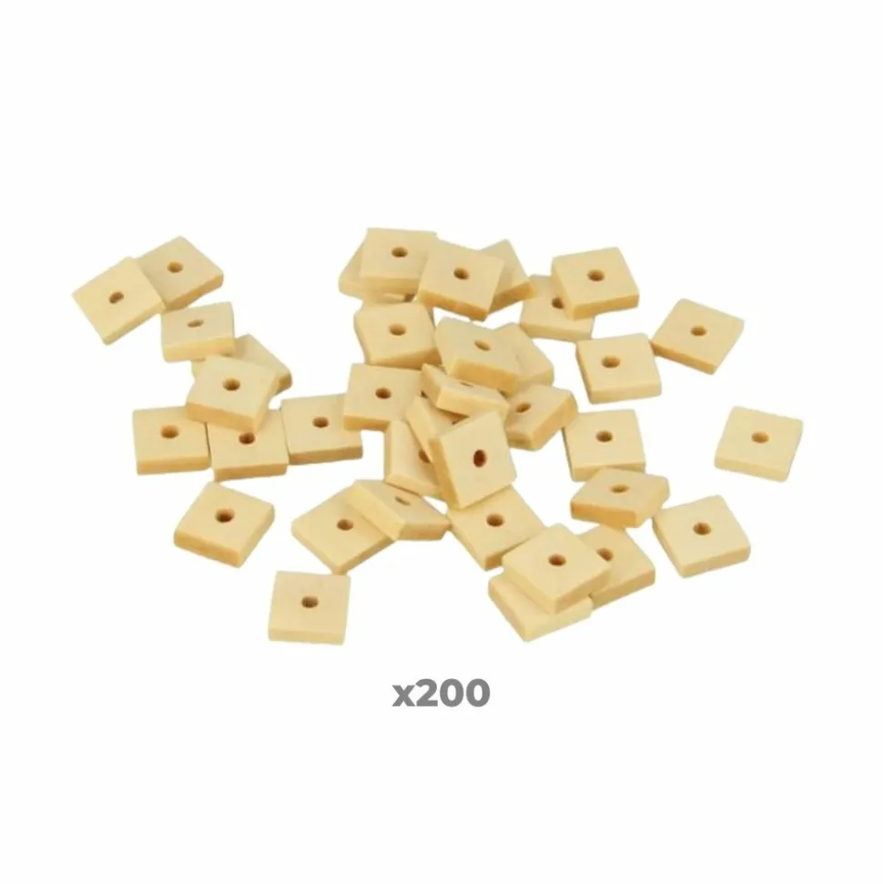 ARTEMIO - 200 perles en bois carrées 10 x 3 mm
