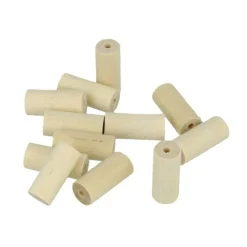 ARTEMIO - 25 perles en bois cylindres 20 x 8.6 mm
