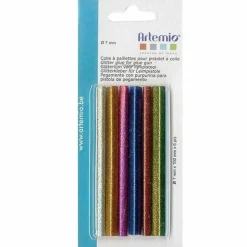 ARTEMIO - 12 recharges pistolet à colle 7 mm - paillettes
