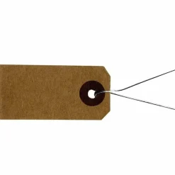 ARTEMIO - 200 étiquettes kraft 4 x 2 cm avec fil métallique