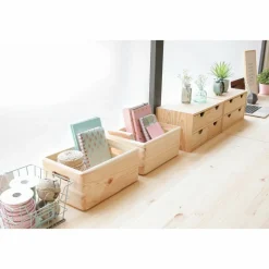 ASTIGARRAGA - Caisse en bois de rangement 40 x 30 x 7 cm
