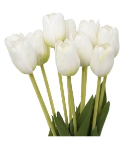 ATMOSPHERA - Bouquet artificiel de 10 tulipes blanches h 48 cm