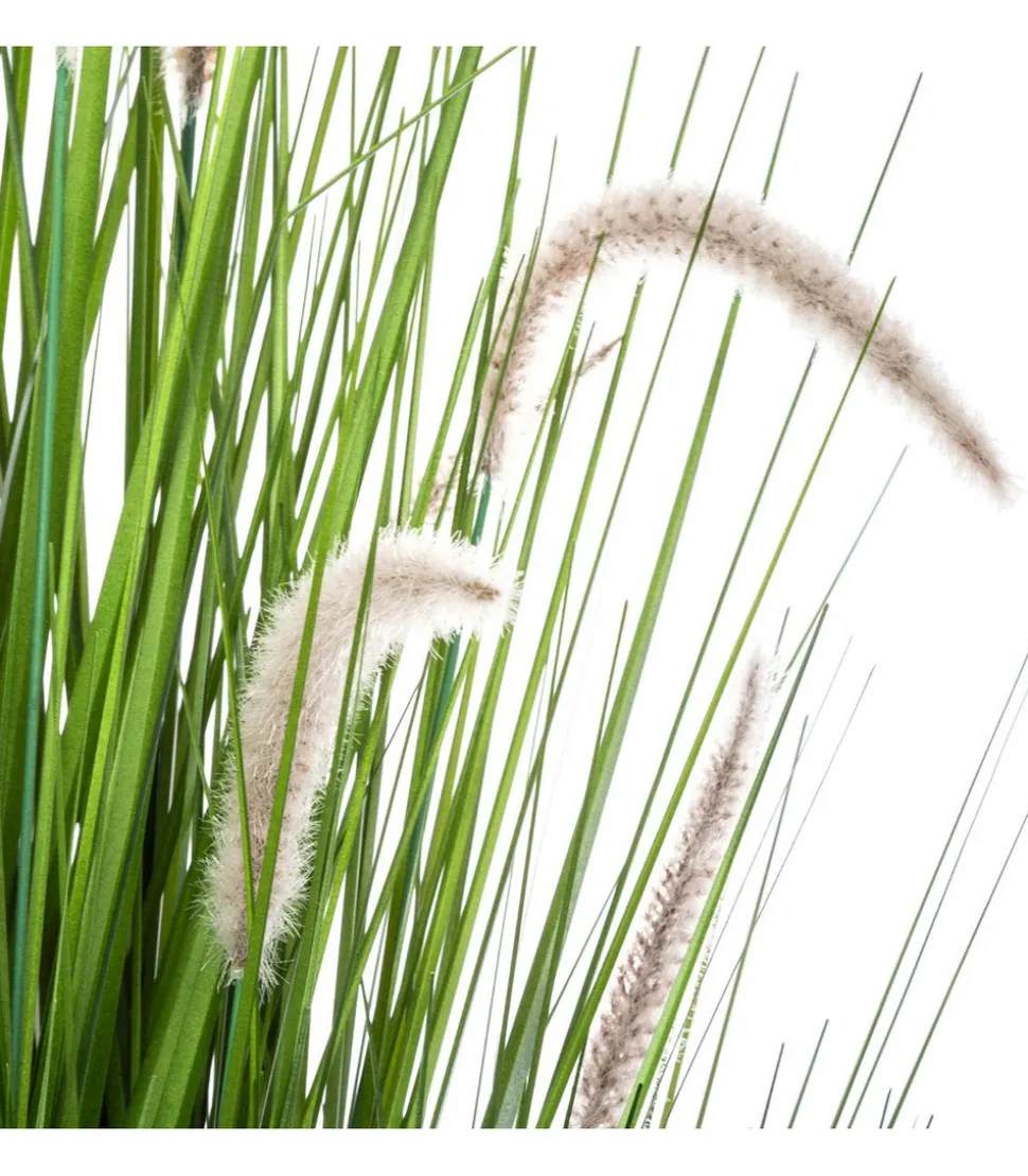 ATMOSPHERA - Bouquet artificiel d'herbes et queues de chat en pot h 100 cm