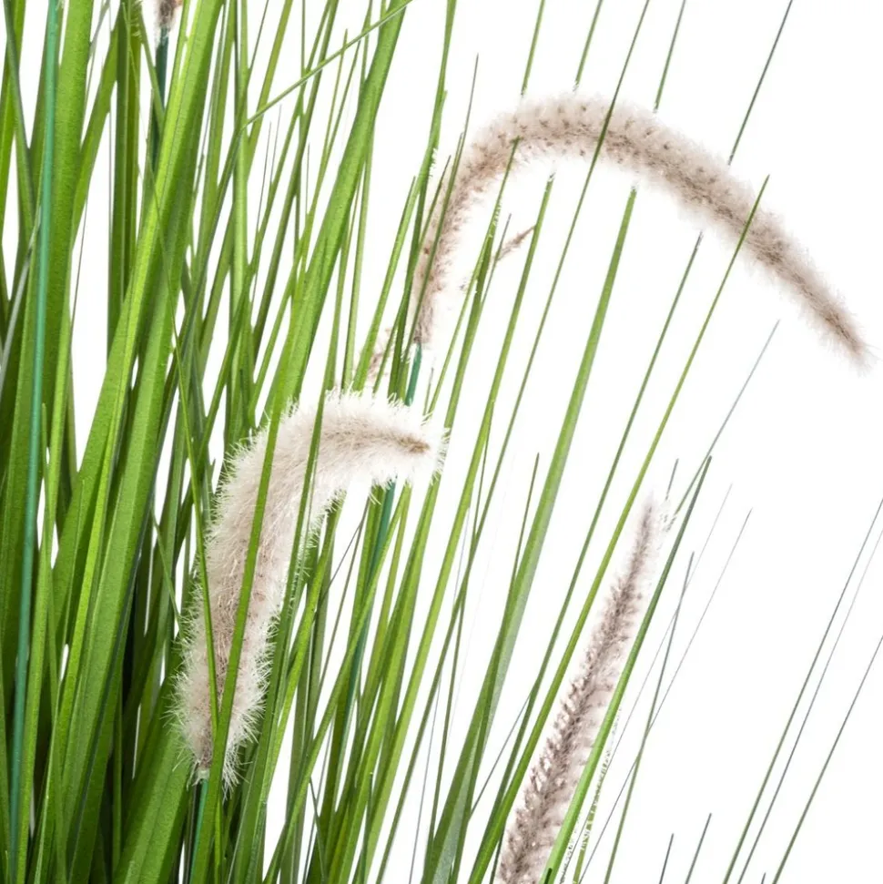 ATMOSPHERA - Bouquet artificiel d'herbes et queues de chat en pot h 100 cm