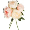ATMOSPHERA - Bouquet de fleurs artificielles 4 pivoines roses d. 25 x h. 30 cm