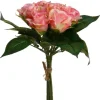 ATMOSPHERA - Bouquet de fleurs artificielles 9 roses d. 23 x h. 25 cm